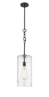 Downtown Urban One Light Mini Pendant in Matte Black (405|3801SBKG3818CL)