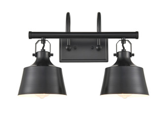 Auralume Two Light Bath Vanity in Matte Black (405|3702WBKM)