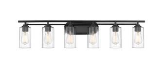Auralume Six Light Bath Vanity in Matte Black (405|3536WBKCL)
