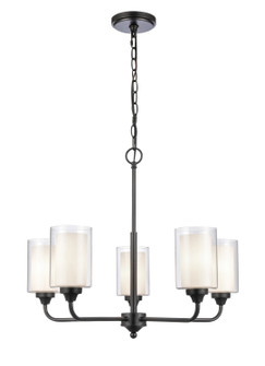 Auralume Five Light Chandelier in Matte Black (405|3425CRBKCLW)