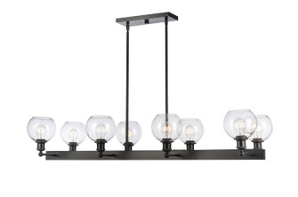 Ballston Eight Light Island Pendant in Matte Black (405|3418CRBKG1246)