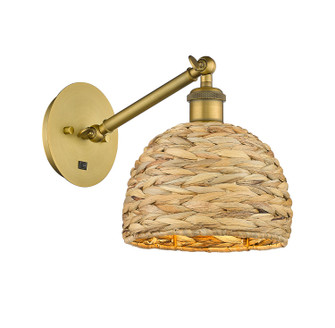 Downtown Urban One Light Wall Sconce in Brushed Brass (405|3171WBBRBD8NAT)