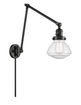 Franklin Restoration One Light Swing Arm Lamp in Matte Black (405|238BKG324)