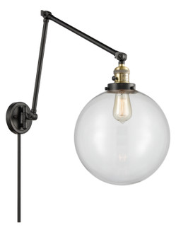Franklin Restoration One Light Swing Arm Lamp in Black Antique Brass (405|238BABG20212)
