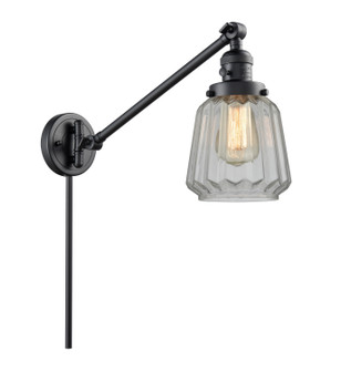 Franklin Restoration One Light Swing Arm Lamp in Matte Black (405|237BKG142)