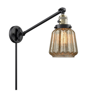 Franklin Restoration One Light Swing Arm Lamp in Black Antique Brass (405|237BABG146)