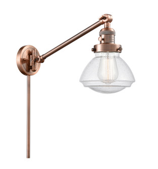 Franklin Restoration One Light Swing Arm Lamp in Antique Copper (405|237ACG324)