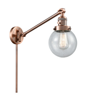 Franklin Restoration One Light Swing Arm Lamp in Antique Copper (405|237ACG2046)