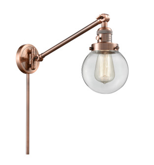 Franklin Restoration One Light Swing Arm Lamp in Antique Copper (405|237ACG2026)