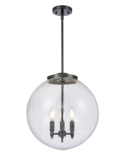 Franklin Restoration Three Light Pendant in Matte Black (405|2213SBKG20416)