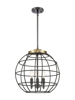Essex Three Light Pendant in Black Antique Brass (405|2213SBABCE16BK)