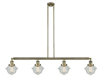 Franklin Restoration Four Light Island Pendant in Antique Brass (405|214ABG534)