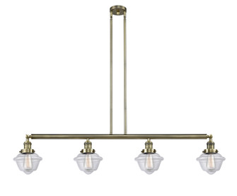 Franklin Restoration Four Light Island Pendant in Antique Brass (405|214ABG532)