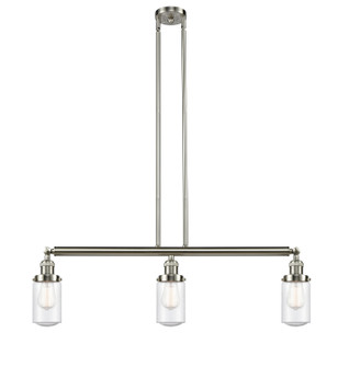 Franklin Restoration Three Light Island Pendant in Brushed Satin Nickel (405|213SNG314)