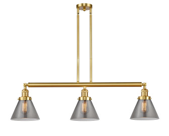 Franklin Restoration Three Light Island Pendant in Satin Gold (405|213SGG43)