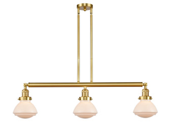 Franklin Restoration Three Light Island Pendant in Satin Gold (405|213SGG321)