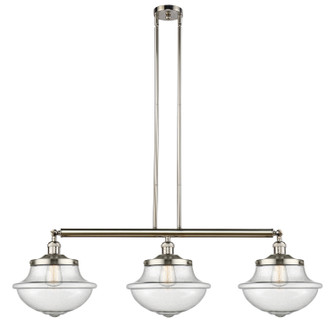 Franklin Restoration Three Light Island Pendant in Polished Nickel (405|213PNG544) Franklin Restoration Three Light Island Pendant in Polished Nickel (405|213PNG544)
