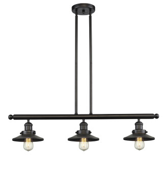 Franklin Restoration Three Light Island Pendant in Oil Rubbed Bronze (405|213OBM5)