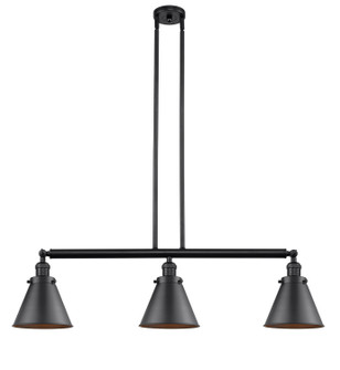 Franklin Restoration Three Light Island Pendant in Matte Black (405|213BKM13BK)