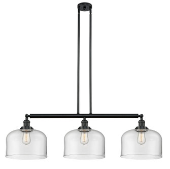 Franklin Restoration Three Light Island Pendant in Matte Black (405|213BKG72L)