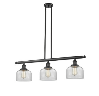Franklin Restoration Three Light Island Pendant in Matte Black (405|213BKG72)