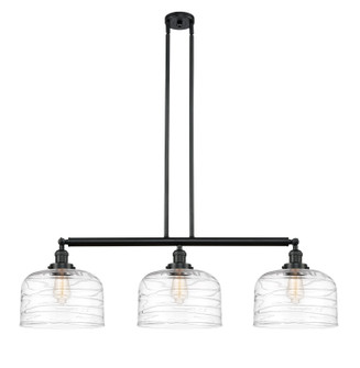Franklin Restoration Three Light Island Pendant in Matte Black (405|213BKG713L)