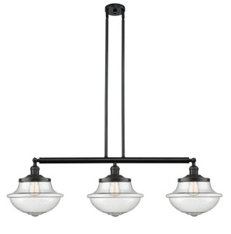 Franklin Restoration Three Light Island Pendant in Matte Black (405|213BKG544)