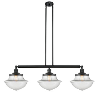 Franklin Restoration Three Light Island Pendant in Matte Black (405|213BKG542)