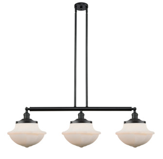 Franklin Restoration Three Light Island Pendant in Matte Black (405|213BKG541)
