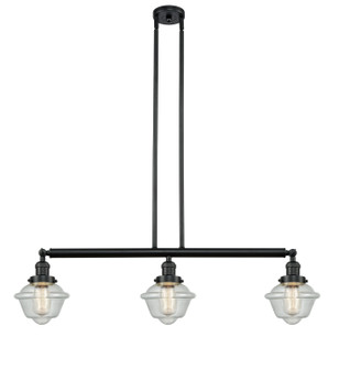 Franklin Restoration Three Light Island Pendant in Matte Black (405|213BKG534)