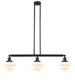 Franklin Restoration Three Light Island Pendant in Matte Black (405|213BKG531)