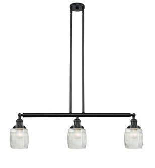 Franklin Restoration Three Light Island Pendant in Matte Black (405|213BKG302)