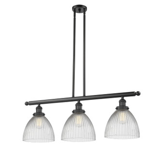 Franklin Restoration Three Light Island Pendant in Matte Black (405|213BKG222)