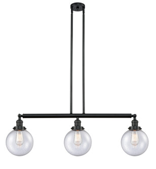 Franklin Restoration Three Light Island Pendant in Matte Black (405|213BKG2048)