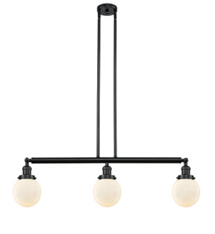 Franklin Restoration Three Light Island Pendant in Matte Black (405|213BKG2016)