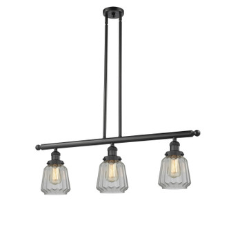 Franklin Restoration Three Light Island Pendant in Matte Black (405|213BKG142)