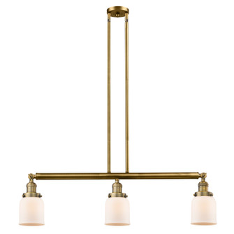 Franklin Restoration Three Light Island Pendant in Brushed Brass (405|213BBG51) Franklin Restoration Three Light Island Pendant in Brushed Brass (405|213BBG51)