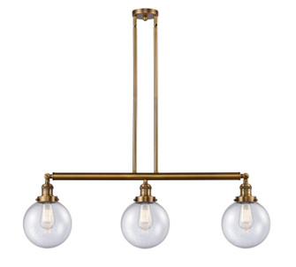 Franklin Restoration Three Light Island Pendant in Brushed Brass (405|213BBG2048)