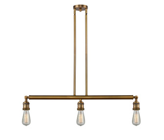 Franklin Restoration Three Light Island Pendant in Brushed Brass (405|213BB)