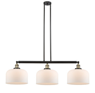 Franklin Restoration Three Light Island Pendant in Black Antique Brass (405|213BABG71L)