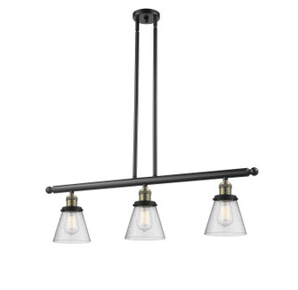 Franklin Restoration Three Light Island Pendant in Black Antique Brass (405|213BABG64)