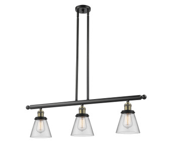 Franklin Restoration Three Light Island Pendant in Black Antique Brass (405|213BABG62)