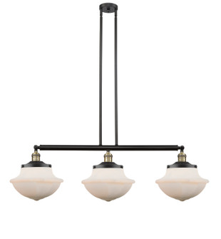 Franklin Restoration Three Light Island Pendant in Black Antique Brass (405|213BABG541)