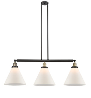 Franklin Restoration Three Light Island Pendant in Black Antique Brass (405|213BABG41L)