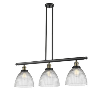 Franklin Restoration Three Light Island Pendant in Black Antique Brass (405|213BABG222)