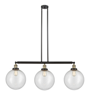 Franklin Restoration Three Light Island Pendant in Black Antique Brass (405|213BABG20412)