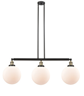 Franklin Restoration Three Light Island Pendant in Black Antique Brass (405|213BABG20110)