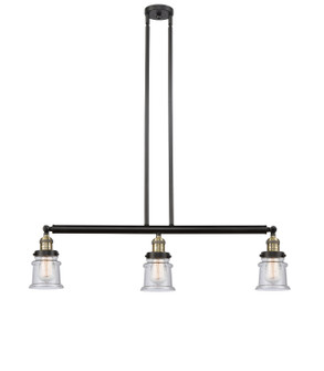 Franklin Restoration Three Light Island Pendant in Black Antique Brass (405|213BABG184S)