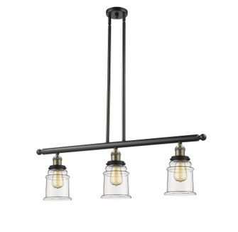 Franklin Restoration Three Light Island Pendant in Black Antique Brass (405|213BABG182)