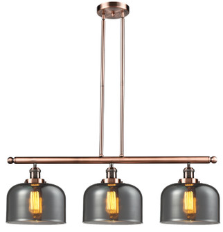 Franklin Restoration Three Light Island Pendant in Antique Copper (405|213ACG73) Franklin Restoration Three Light Island Pendant in Antique Copper (405|213ACG73)